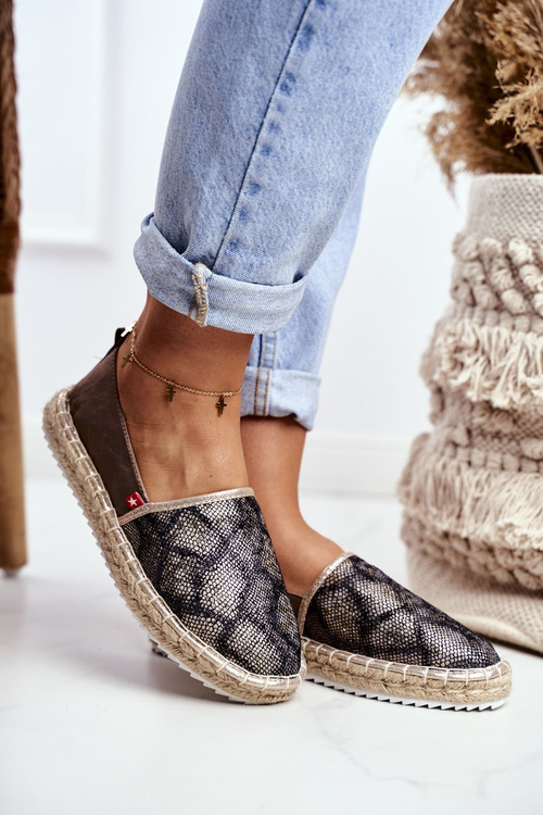 Espadryle Pleciona Podeszwa Brązowe Big Star FF274A515