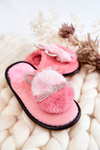 Children's slippers with a kitten and rhinestones Light pink Carliss