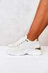 Buty Sportowe Sneakersy Na Masywnej Podeszwie Białe Sallie