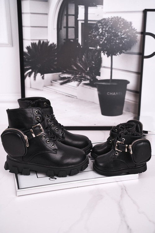 Dziecięce botki z torebką nerką czarne Twinkle