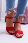 Women's Suede Red Galisa Sandals
