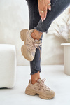 Women's Sneakers on Chunky Sole Beige Amoserna