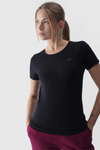 Women's Smooth T-Shirt With Logo Black 4F 4FWMM00TTSHF1845-20S