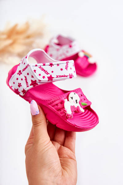 Light Foam Children's Sandals With Velcro Fuchsia Asti