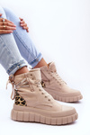 Women's Suede Boots on a Platform Light Beige Raftera