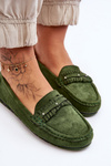 Women's Suede Loafers Green Clorie