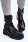 Women's Zipper Boots On The Platform Black Laretto