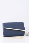 Women's Licensed Clutch Bag On Gold Chain Navy Blue