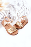 Children's Sandals With Snake Pattern Gold Baxlee