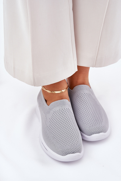 Women's Fabric Slip-On Sneakers Gray Adiora