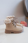Children's Trapper Boots with Zip and Shearling Beige Marialee