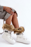 Women's Laced Snow Boots White Santero