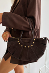 Bag Made of Natural Suede Chocolate Tialine