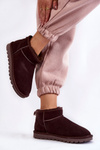 Women's Suede Low Snow Boots Brown Shelie
