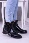 Black Lacquered Women's Kalosze Sztybletyty Someday