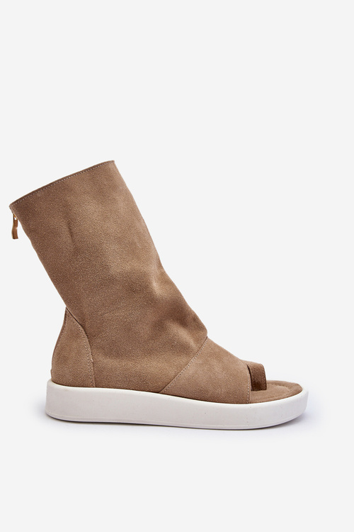 Women's Black Suede Sandals with Upper Zazoo 3441