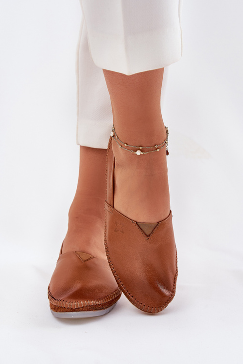 Leather Ballet Flats Smooth Maciejka T1930-29 Brown