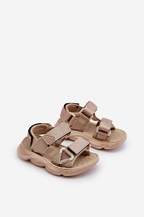 Children's Sandals with Velcro Fastening Beige Orretta