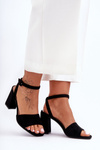 Suede Sandals On Heel Black Harriet