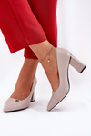 Elegant Heeled Shoes Vinceza 62224 Grey