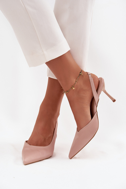 High heels with open heels Beige Lenira
