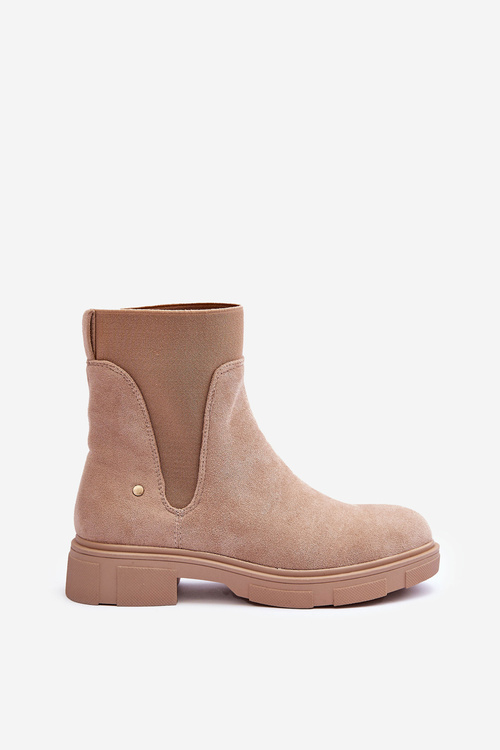 Women's Suede Ankle Boots Beige Tannaz