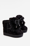 Children's Snow Boots Insulated With Fur Suede Black Amelia