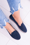 Women's Openwork Navy Blue Ballerinas Eparo