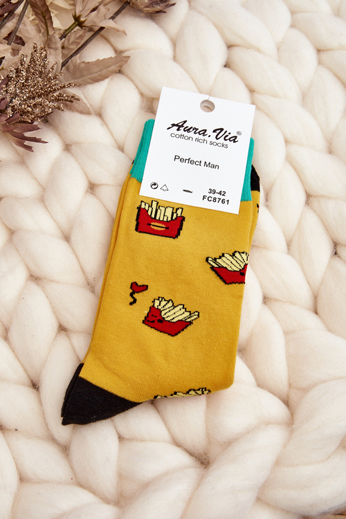 Men's Socks French Fries Yellow