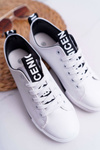 Women's Sneakers White Black Strap Nigrid
