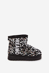 Botki Śniegowce Ocieplane Dziecięce Cekiny Czarno-Srebrne Rebbica