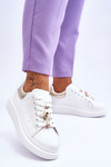 Women's Sports Shoes On A Massive Platform White And gold Chante