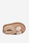 Children's Snow Boots with Embroidery and Bow Beige Daven