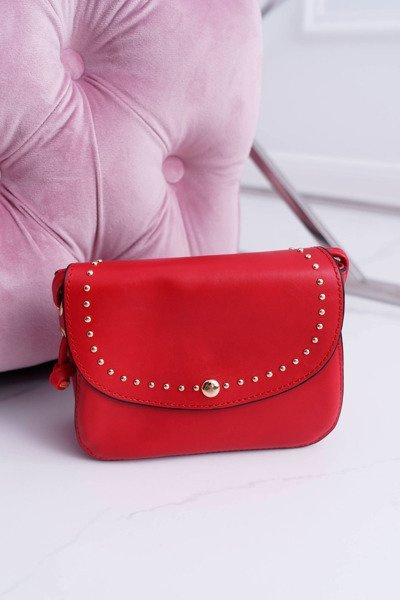 Handbag Women's Small Chest Gold Rivets Red