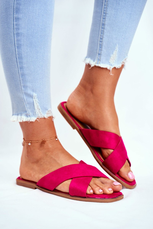 Women's Slides With Cross Straps Fuchsia Philippines
