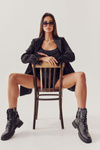 Leather Boots On Flat Heels Black Marlis