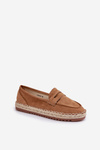 Women's Espadrilles With Jute Weaving On Flat Sole Camel Shilova