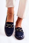 Classic Moccasins With Chain Laura Messi 2531 Navy