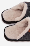 Men's slippers with warm fur Black Darielle