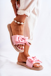 Women's Slippers With A Fabric Bow Pink Ginna