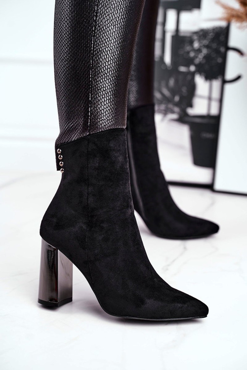 Women's Boots On Heel Black Trens