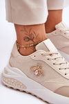 Shiny Sports Shoes With Decoration Beige Seneca 