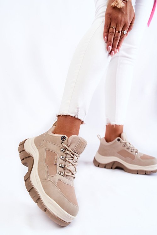 Women's Trekking Shoes Memory Foam Big Star KK274363 Beige