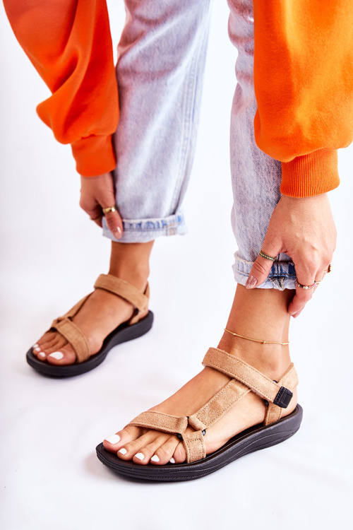 Women's Suede Sports Sandals Dark beige Harris