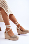 Tied Women's Wedge Sandals Beige Josephine