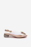 Transparent Sandals With Low Heel And Gold Decoration D&A MR38-383