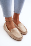 Women's Beige Faux Suede Moccasins Amrutia