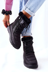 High Snow Boots With Fur Black Haneta