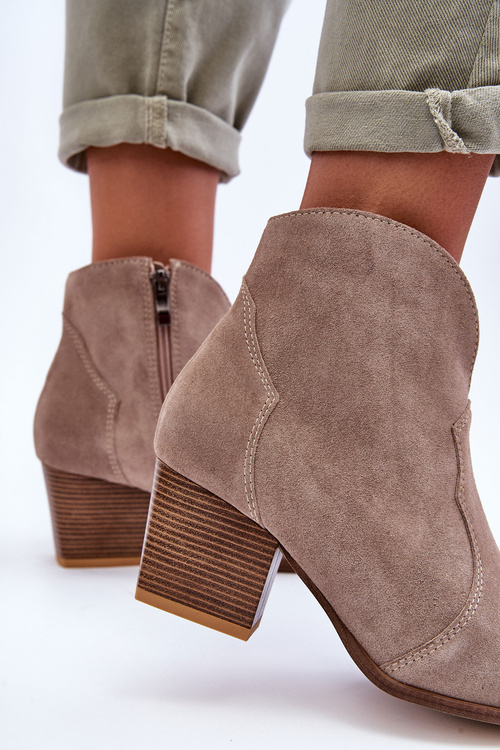 Suede Cowboy Boots Lewski EV28 Beige