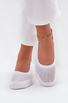 Ladies Mesh Ballet Flats In Sporty Style White Virella
